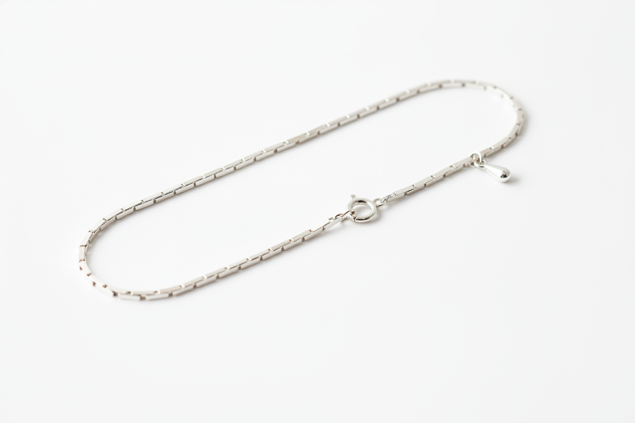 collier en argent sterling chaine lateral 